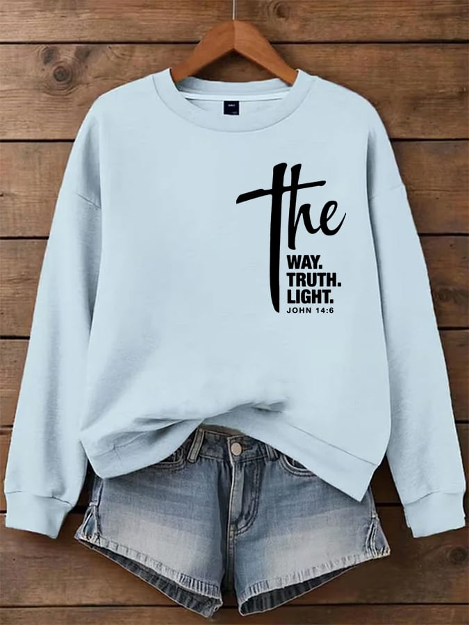 Women's I Am the Way, Truth, Life Faith Print Sweatshirt