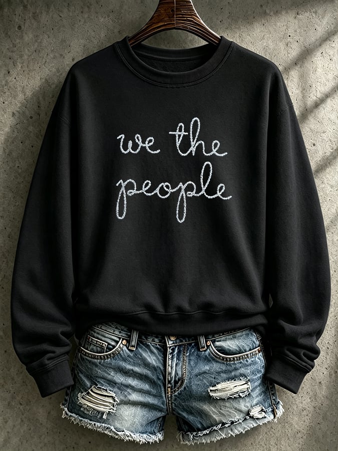 Retro We The People No Kings Print Sweatshirt