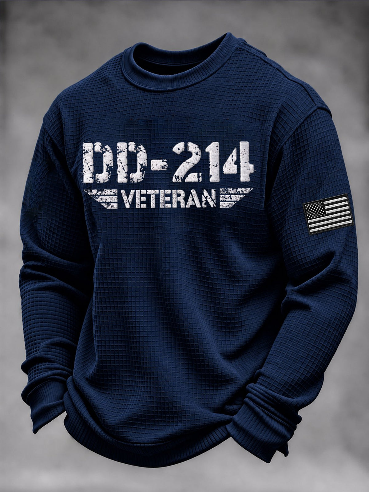 Men's Veteran Pride Dd-214 Printed Waffle Casual Top