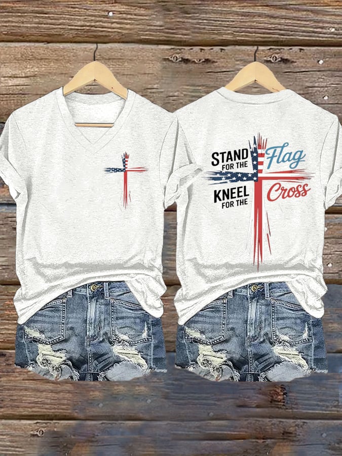 Women's Faith Print V-Neck T-Shirt