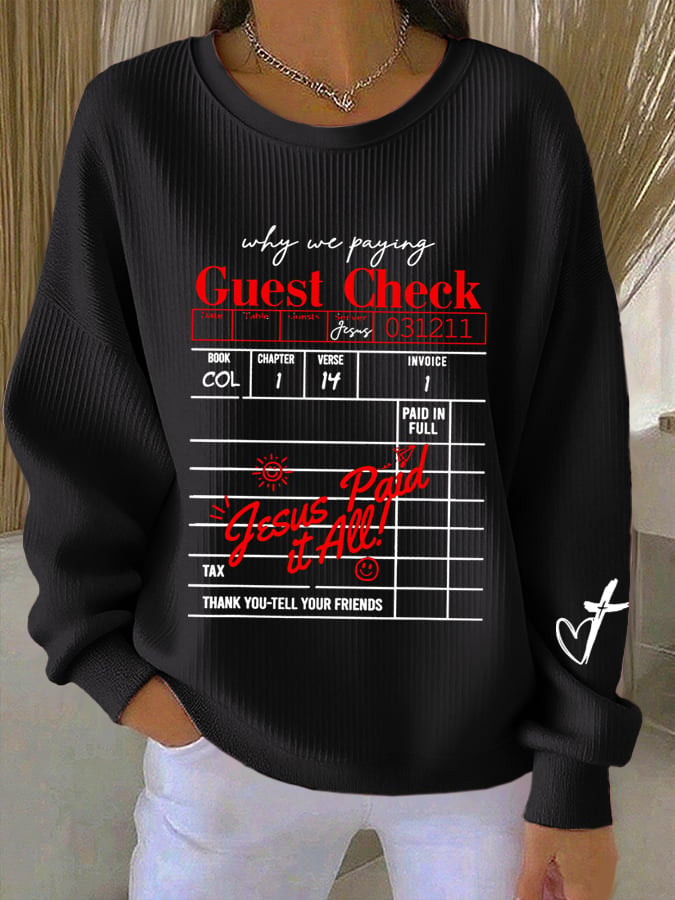 Women's Jesus Paid It All Faith Print Sweatshirt