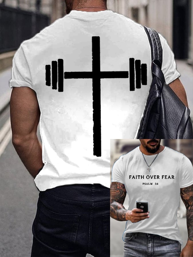 Men's Gym Faith Printed Shirt