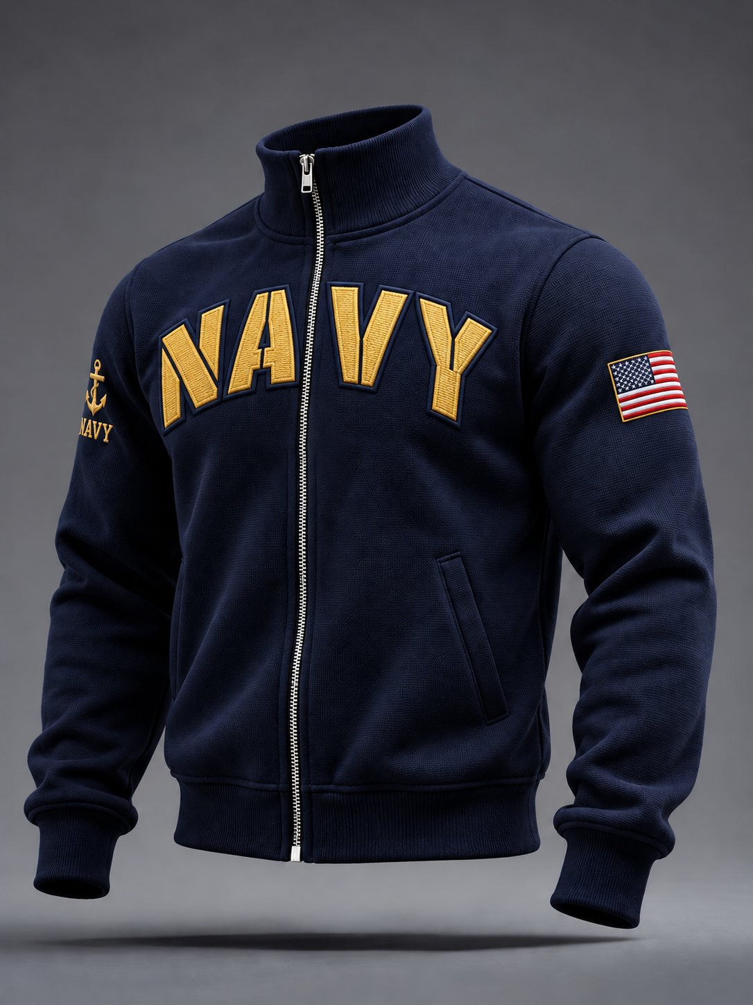 Men's U.S. Veterans Printed Zip-Up Jacket