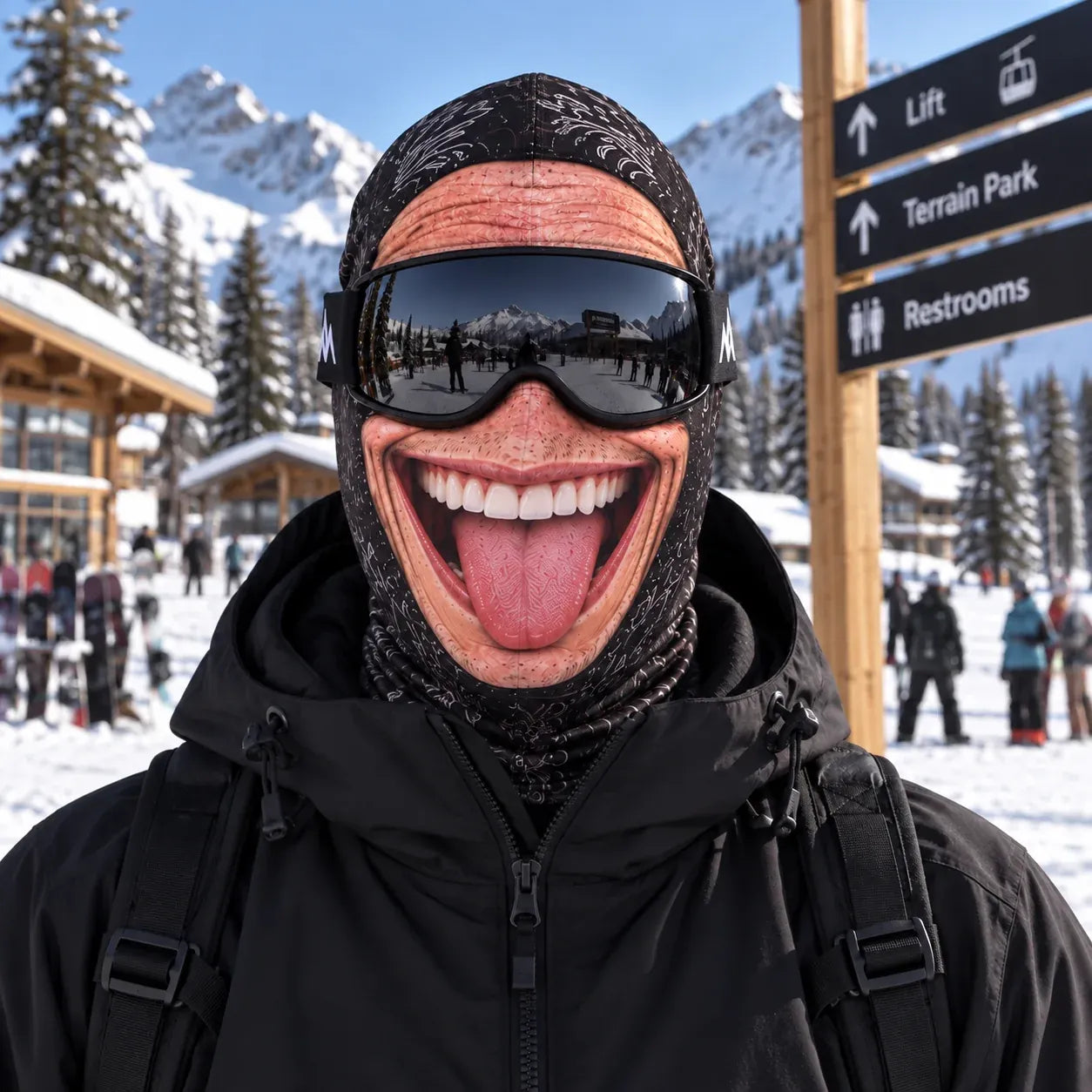 πΏ Realistic Face Balaclava β Funny Ski & Snowboard Mask for Cold Weather Adventures