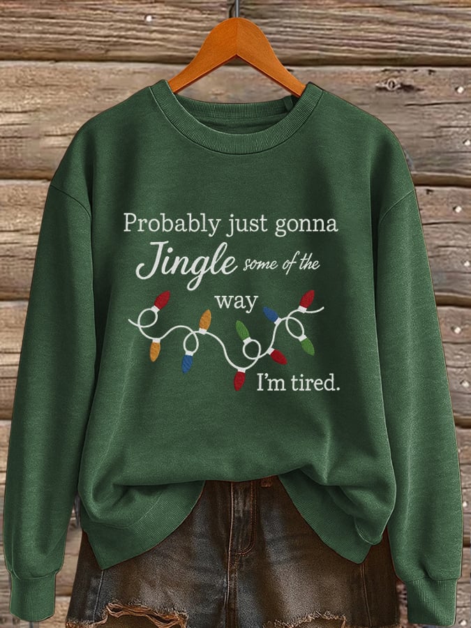 Women's Christmas Lights Quotes Printed Sweatshirt
