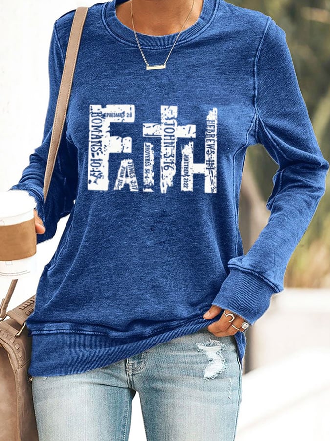Women's Faith Printed Sweatshirt