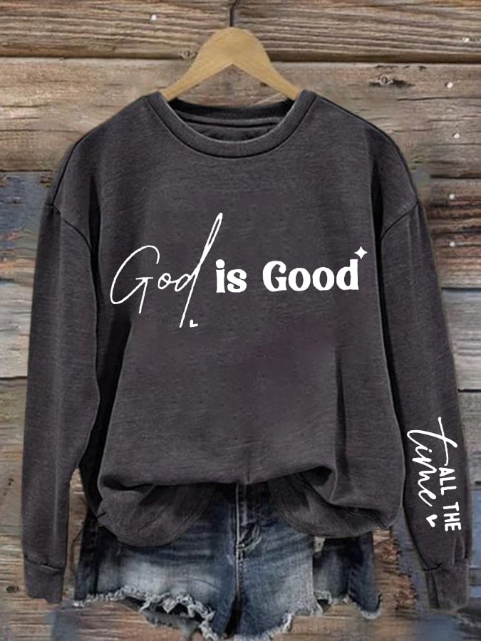 Women'S Casual Faith Print Sweatshirt