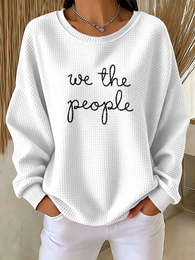 Retro We The People No Kings Print Sweatshirt