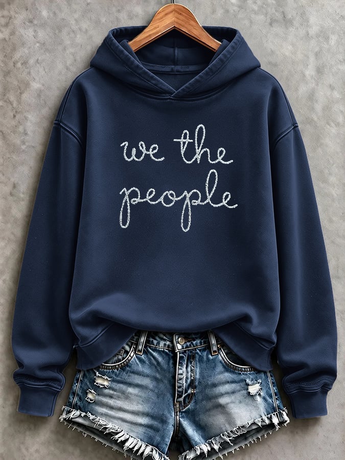 Retro We The People No Kings Print Hoodie