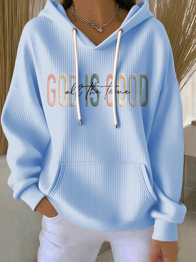 Women's Faith Print Casual Hoodie