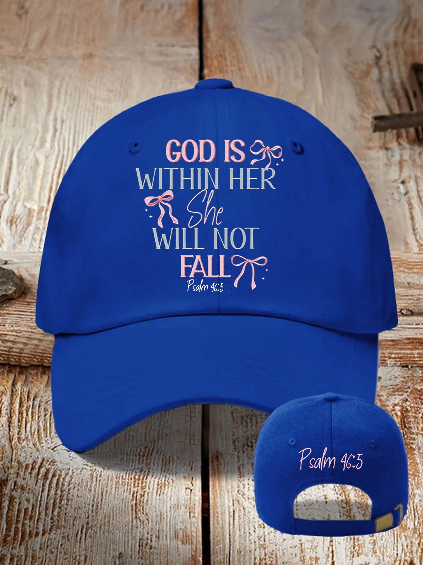 Retro God Is Within Her She Will Not Fall Psalms 46:5 Print Baseball Cap