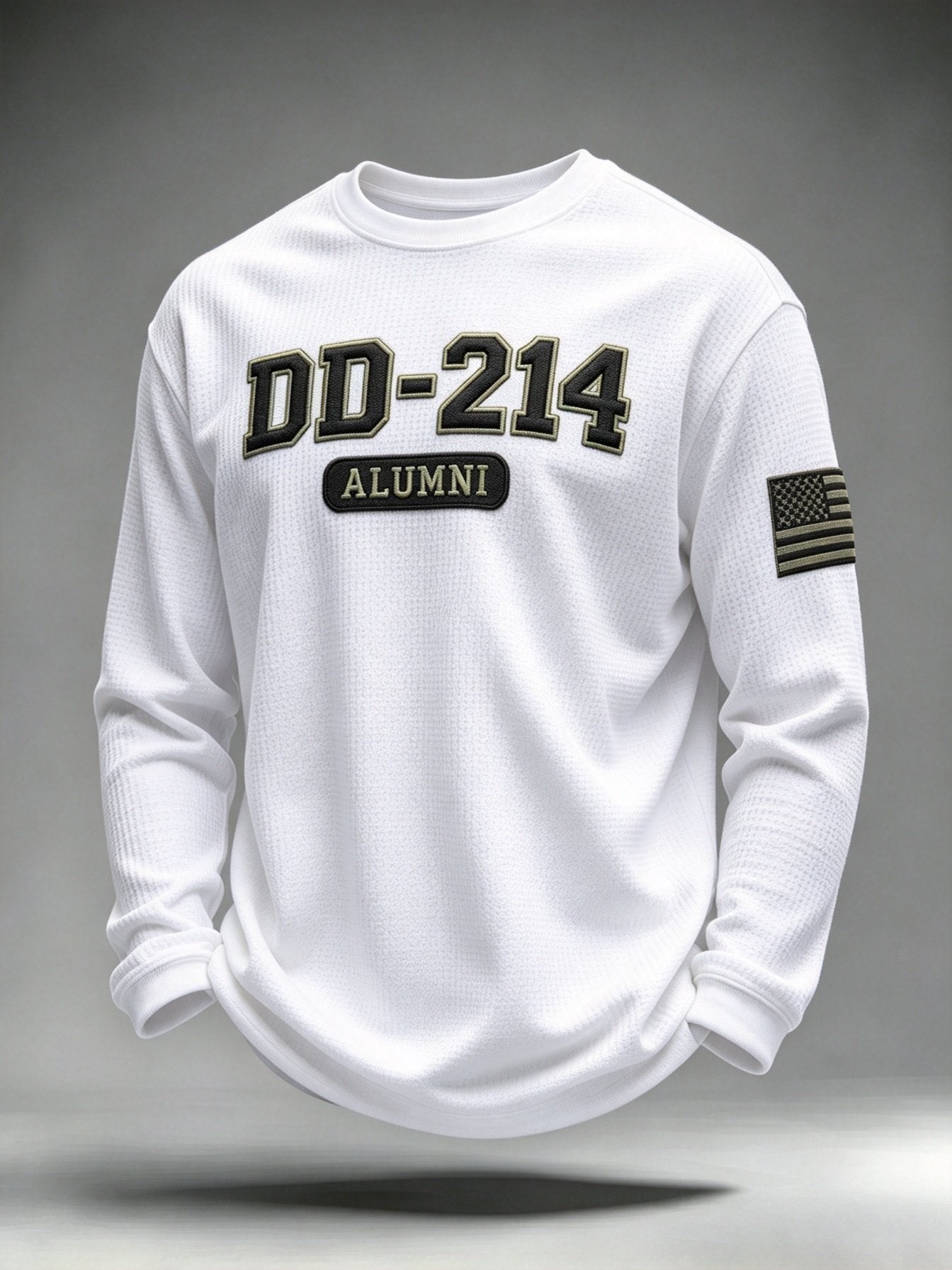 Men's Veteran Pride DD-214 Printed Waffle Long-Sleeve T-Shirt