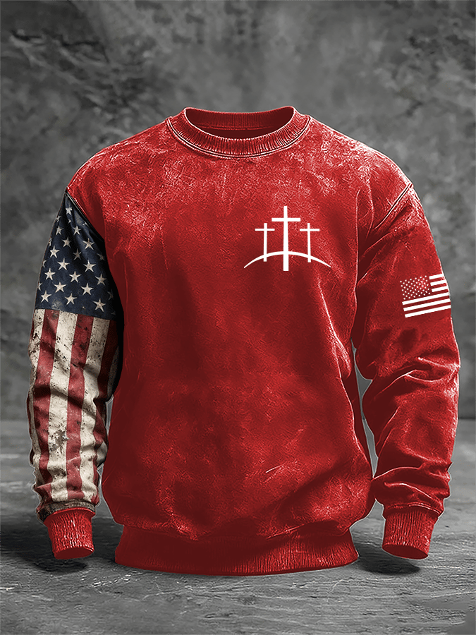 Men's Faith Print Crew Neck Sweatshirt