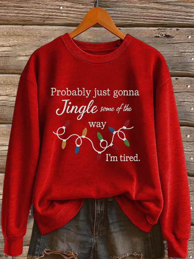 Women's Christmas Lights Quotes Printed Sweatshirt