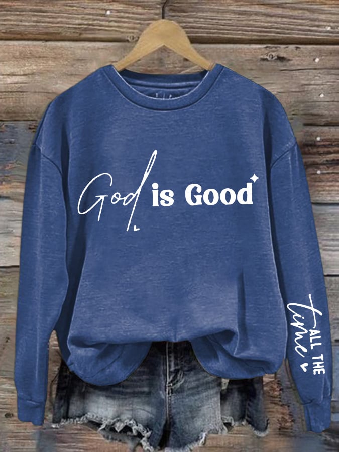 Women'S Casual Faith Print Sweatshirt
