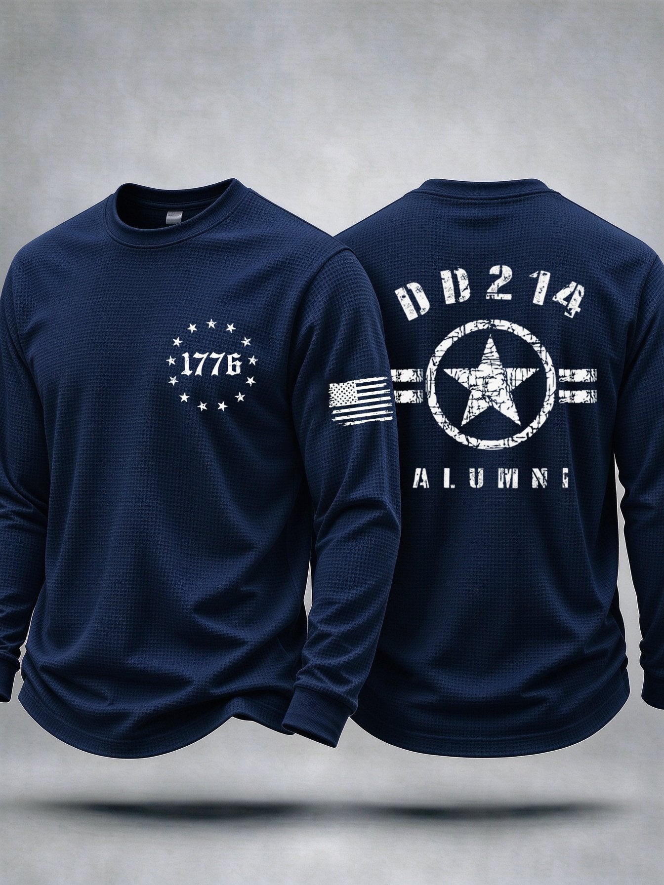 Men's Veteran Pride Dd-214 Printed Waffle Casual Top
