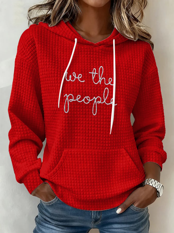 Retro We The People No Kings Print Hoodie