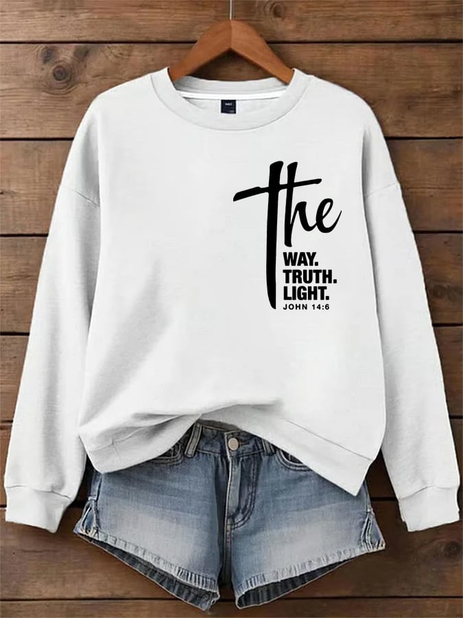 Women's I Am the Way, Truth, Life Faith Print Sweatshirt