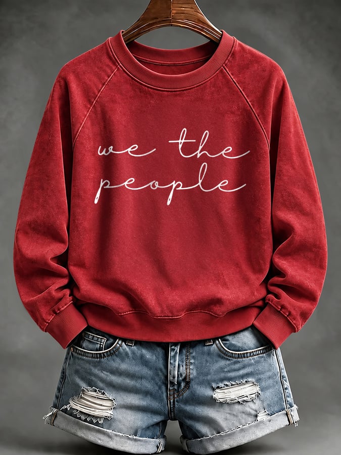 Retro We The People No Kings Print Sweatshirt