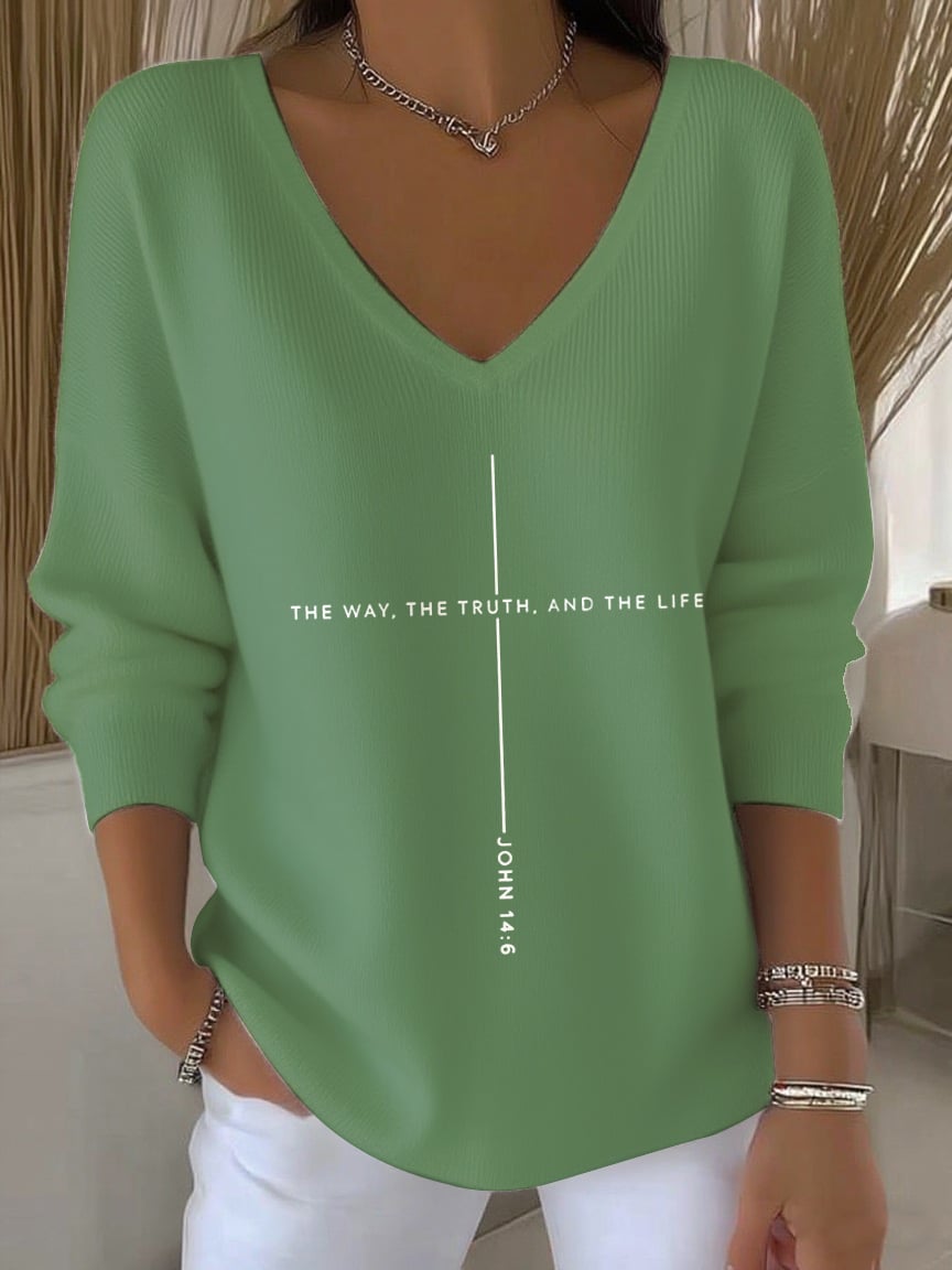 Women's Faith Printed Casual Knit Top