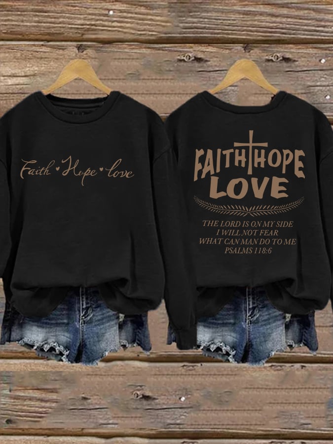 Women'S Casual Faith Printed Sweatshirt