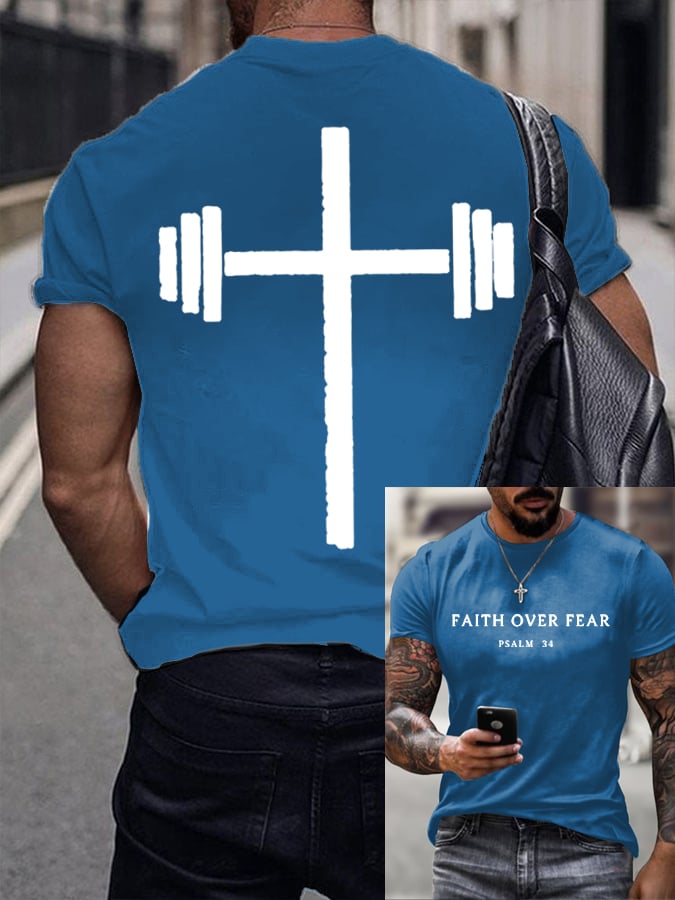 Men's Gym Faith Printed Shirt