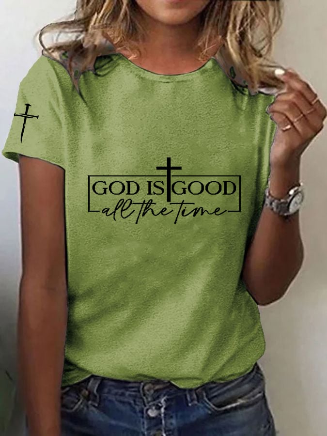 Women's Jesus Printed Short Sleeve T-Shirt
