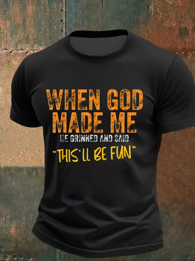 Men'S Casual Faith Print Short Sleeve T-Shirt