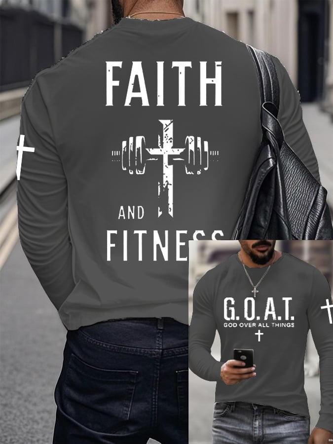 Men's Raven's Gym Faith Printed Long Sleeve Top