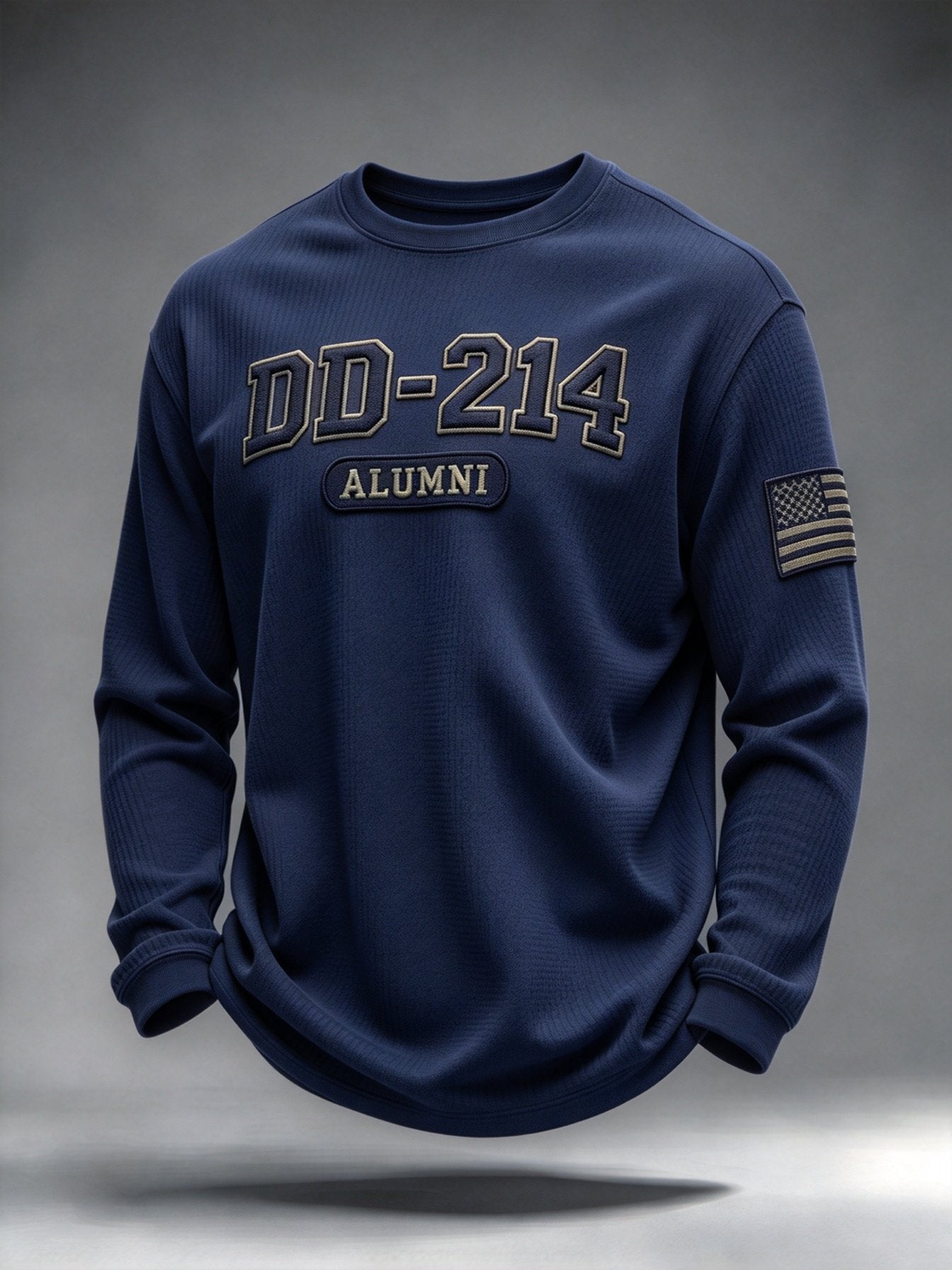 Men's Veteran Pride DD-214 Printed Waffle Long-Sleeve T-Shirt