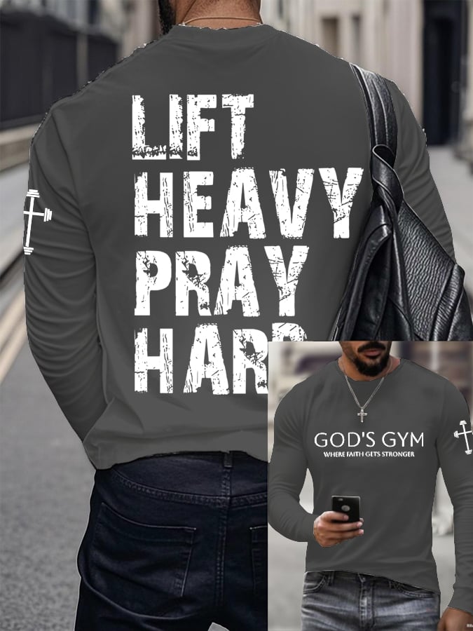 Men's Raven's Gym Faith Printed Long Sleeve Top