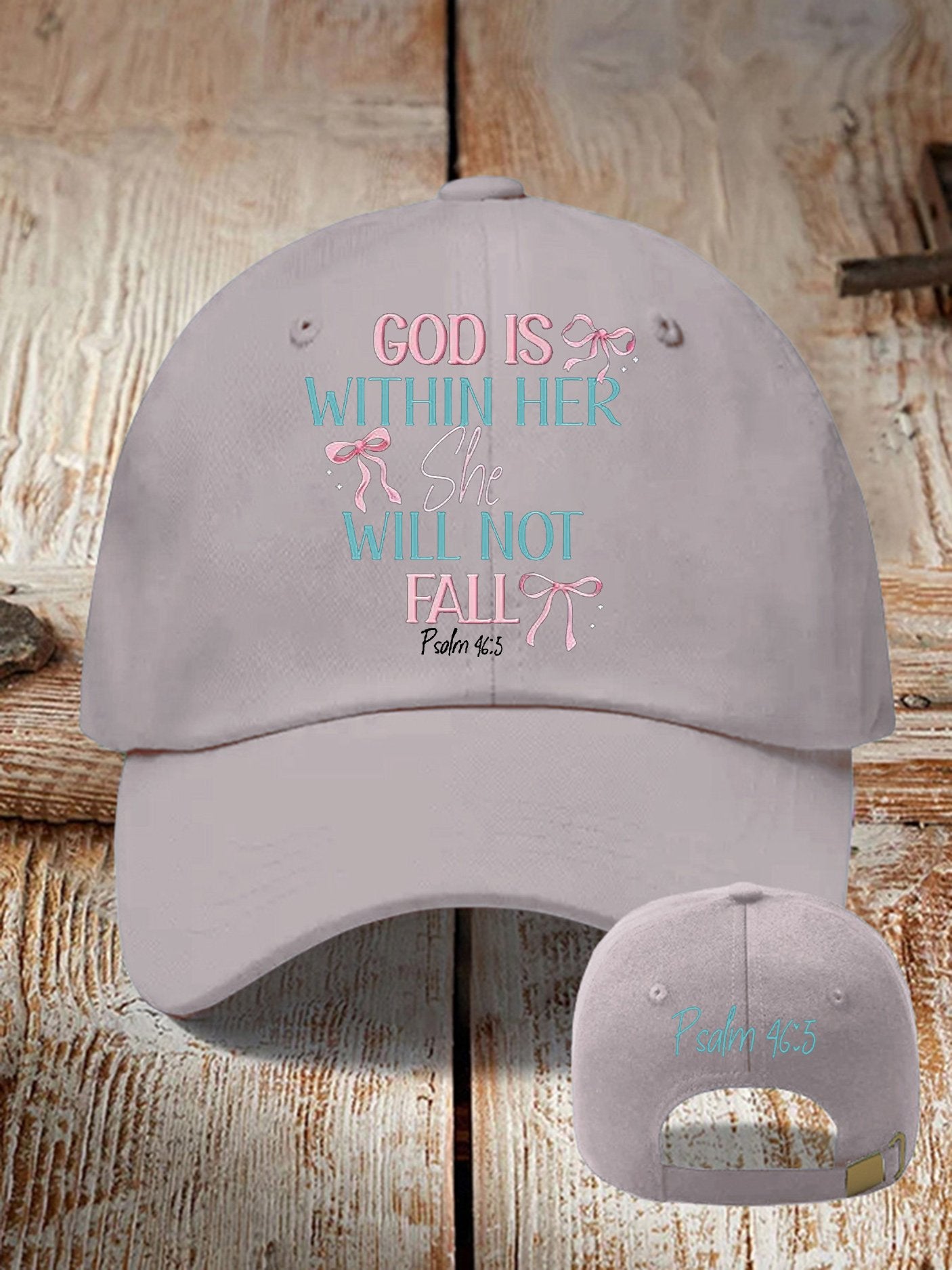Retro God Is Within Her She Will Not Fall Psalms 46:5 Print Baseball Cap
