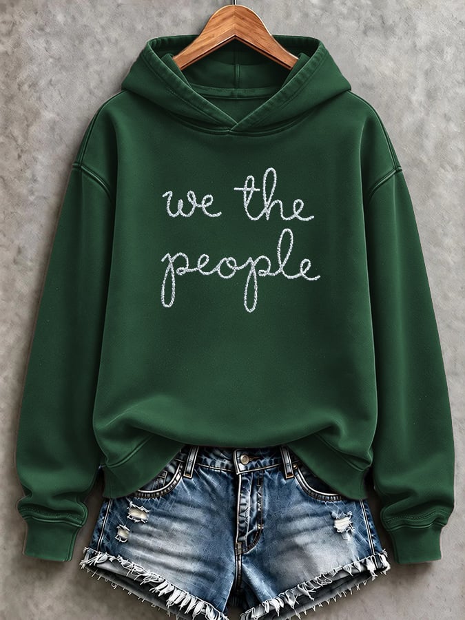 Retro We The People No Kings Print Hoodie