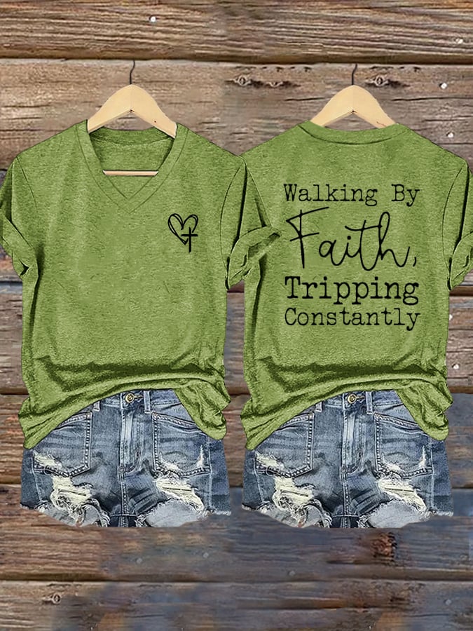 Women's Faith Cross Print T-Shirt