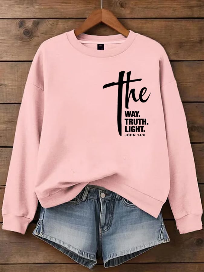Women's I Am the Way, Truth, Life Faith Print Sweatshirt