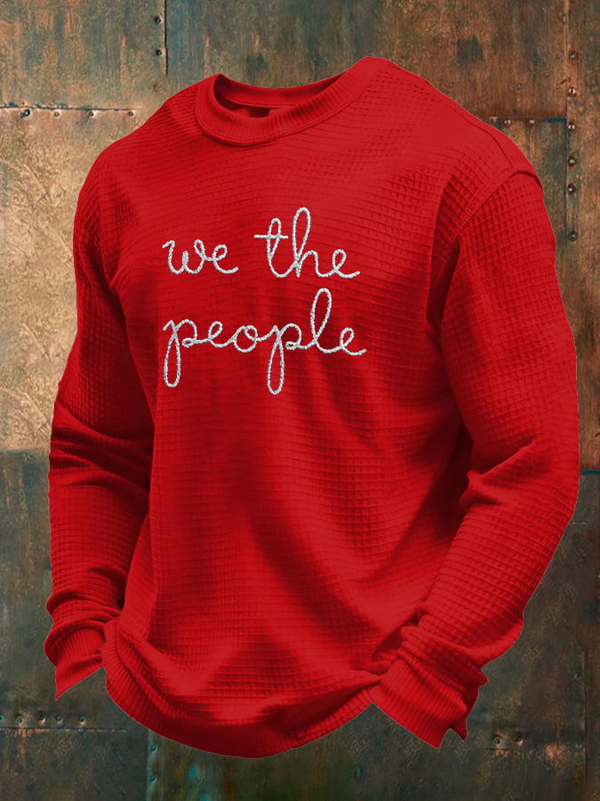 Men's Retro We The People No Kings Print Sweatshirt
