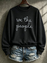 Retro We The People No Kings Print Sweatshirt
