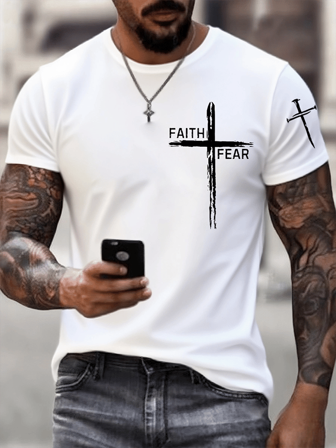 Men's Faith Printed Casual T-Shirt