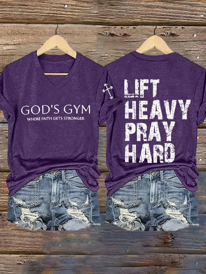 Women's Retro Gym Faith Print T-Shirt