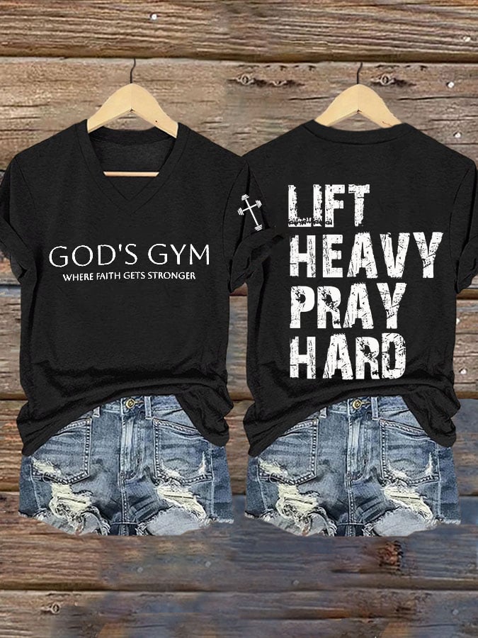 Women's Retro Gym Faith Print T-Shirt