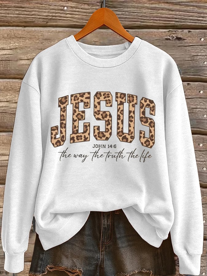 Women's Jesus The Way The Truth The Life Print Sweatshirt