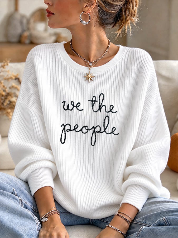 Retro We The People No Kings Print Sweatshirt
