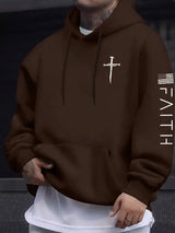 Men's Faith Cross Print Hoodie