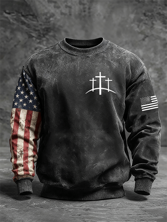 Men's Faith Print Crew Neck Sweatshirt