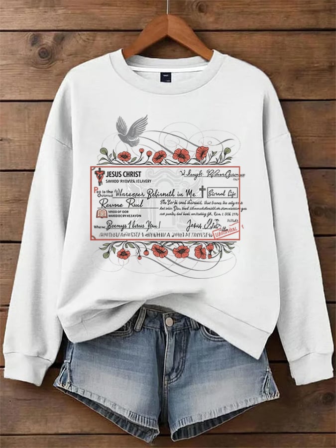 Women's Jesus Paid It All Faith Print Sweatshirt