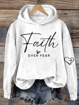 Women's Casual Faith Overcomes Fear Hoodie