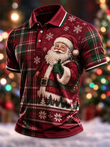 Men's Casual Christmas Short-Sleeve Polo Shirt