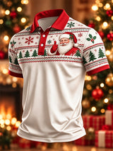 Men's Casual Christmas Short-Sleeve Polo Shirt