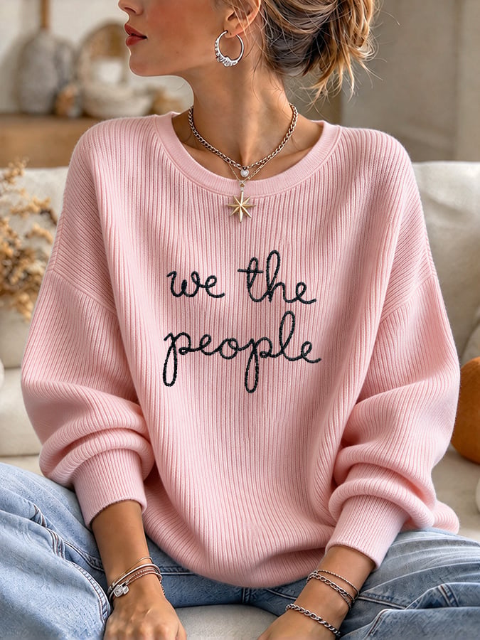 Retro We The People No Kings Print Sweatshirt
