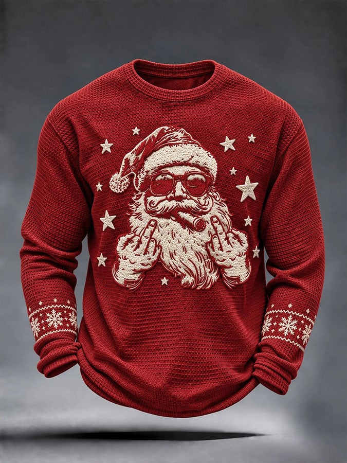Men's Christmas Santa Printed Casual Top
